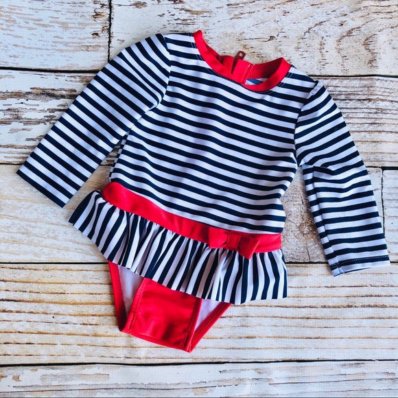 Cat & Jack Baby Rashguard One Piece Swimsuit - 9M - Picture 1 of 5